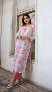 DESSERT ROSE LINEN KURTA