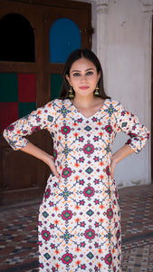 SABAA PATOLA PRINT CHANDERI SILK KURTA