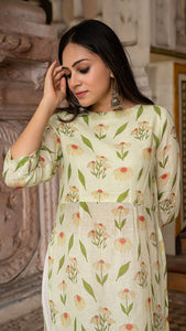 CHAVVI PASTEL GREEN PURE LINEN KURTA