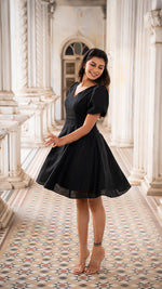 Load image into Gallery viewer, TOKYO PURE LINEN DRESS IN BLACK
