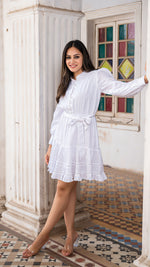 Load image into Gallery viewer, SANIA PURE LINEN DRESS IN WHITE
