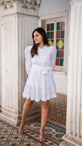 SANIA PURE LINEN DRESS IN WHITE