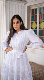 Load image into Gallery viewer, SANIA PURE LINEN DRESS IN WHITE
