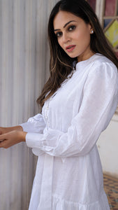 SANIA PURE LINEN DRESS IN WHITE