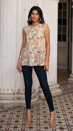 Load image into Gallery viewer, BRINDA PEPLUM TOP IN PREMIUM LINEN
