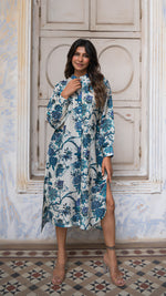 Load image into Gallery viewer, NEELA FLORAL KAFTAN IN SOFT SILK
