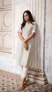 ESHA SHIRT DRESS IN SOFT SILK - OFF WHITE