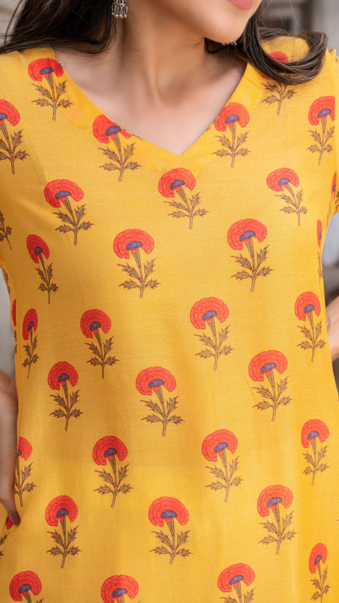 EKA SOFT SILK KURTA - MANGO YELLOW