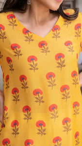 EKA SOFT SILK KURTA - MANGO YELLOW