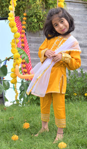 Manjal suit for little girls