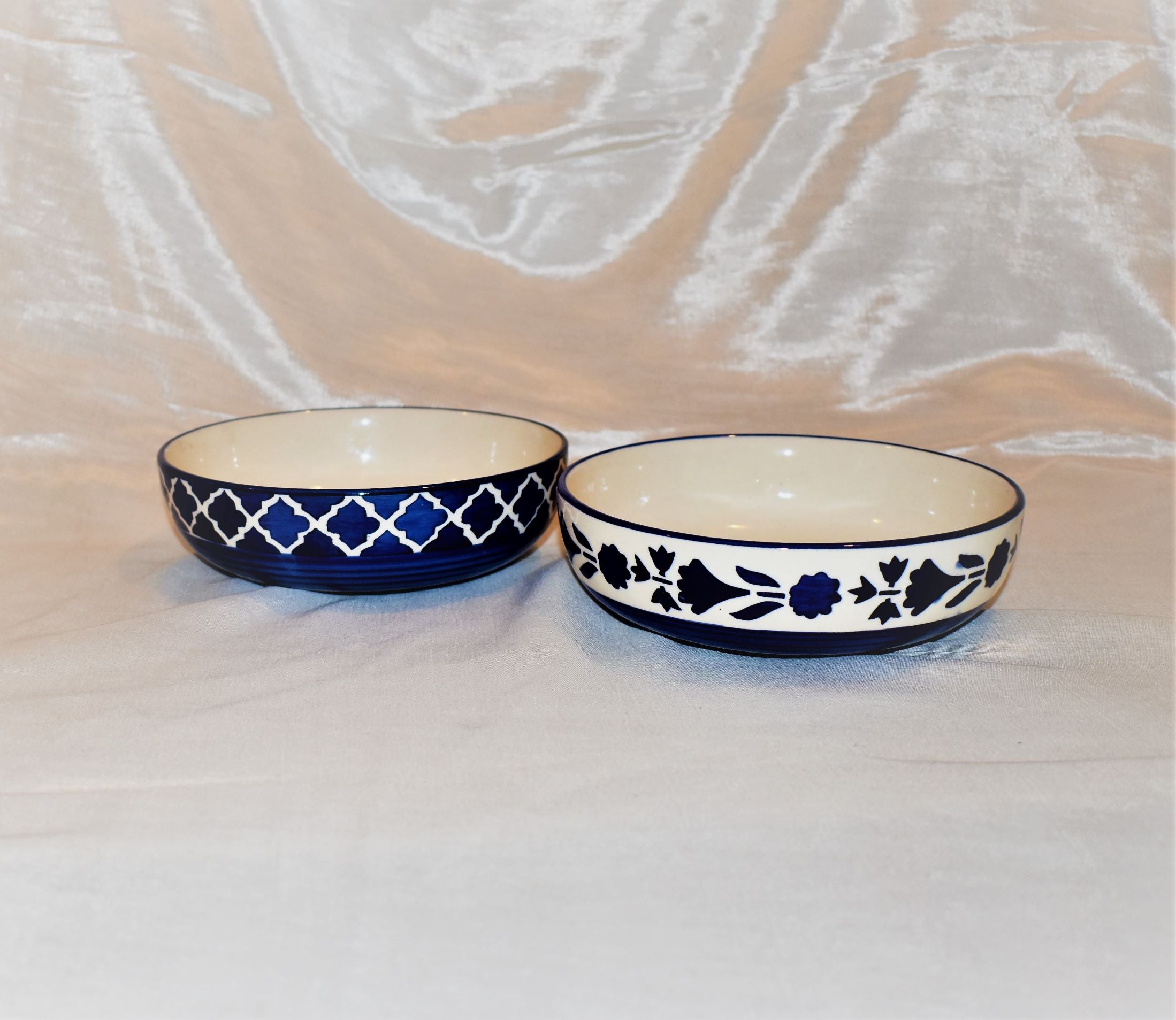 Livie Blue Pottery Salad Bowls