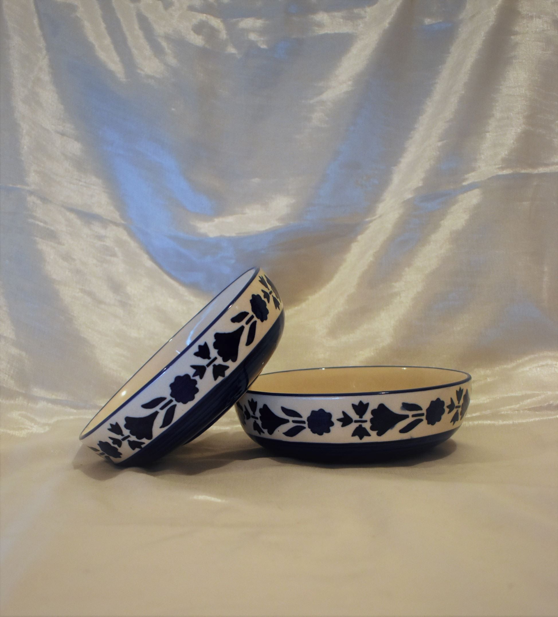 Odeta Blue Pottery Salad Bowls