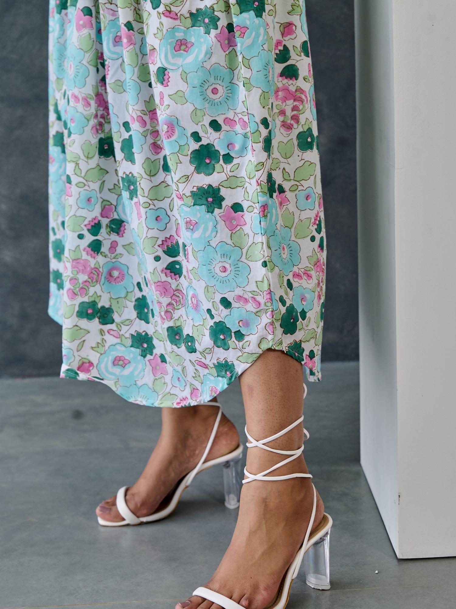 Pastel Floral Maxi Dress