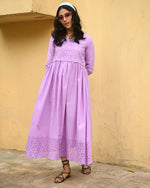 Load image into Gallery viewer, Daisy Embroidered Lilac Maxi Dress
