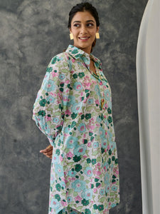 Pastel Floral Kurta- Straight Fit Pant