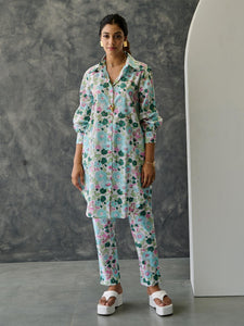 Pastel Floral Kurta- Straight Fit Pant