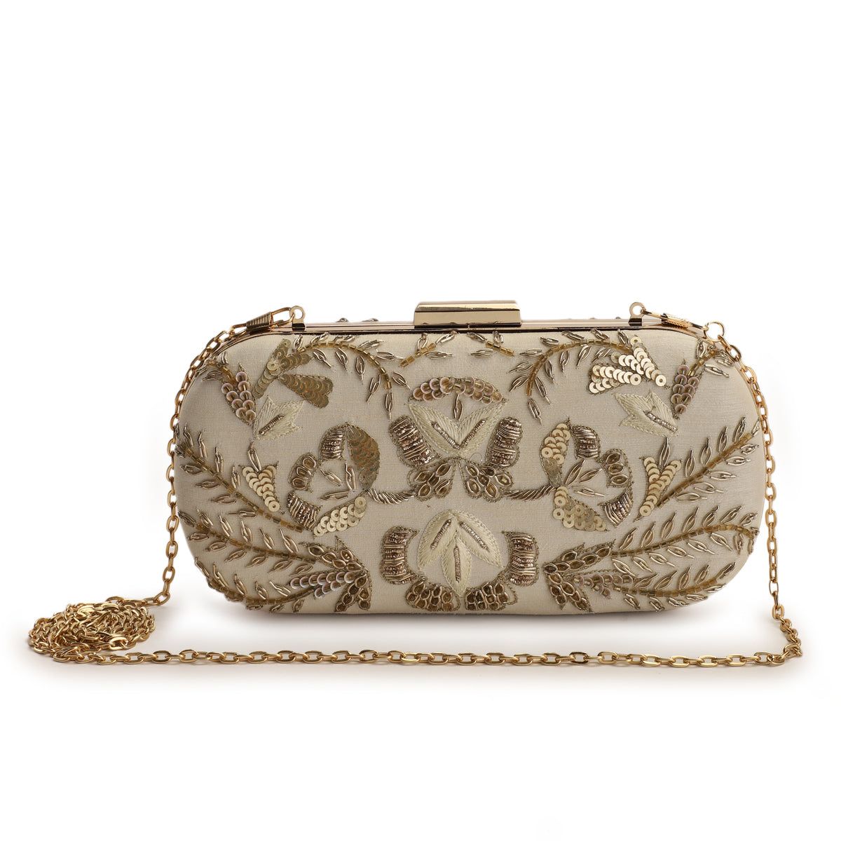 Beige symmetry clutch