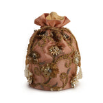 Load image into Gallery viewer, Coral floral potli bag
