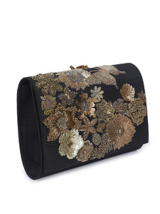 Mix media black clutch