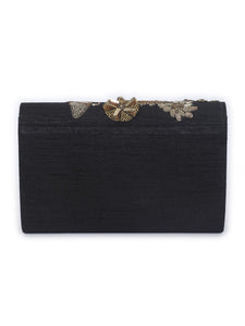 Mix media black clutch