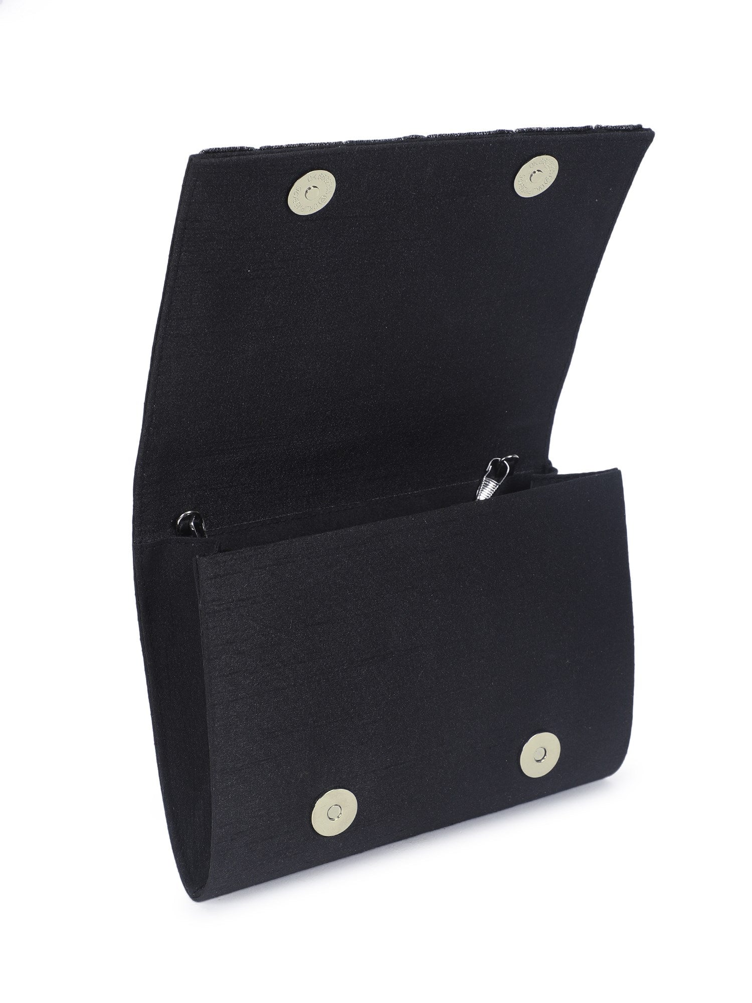 Mix media black clutch