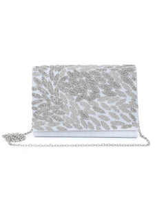 Silver sizzle clutch