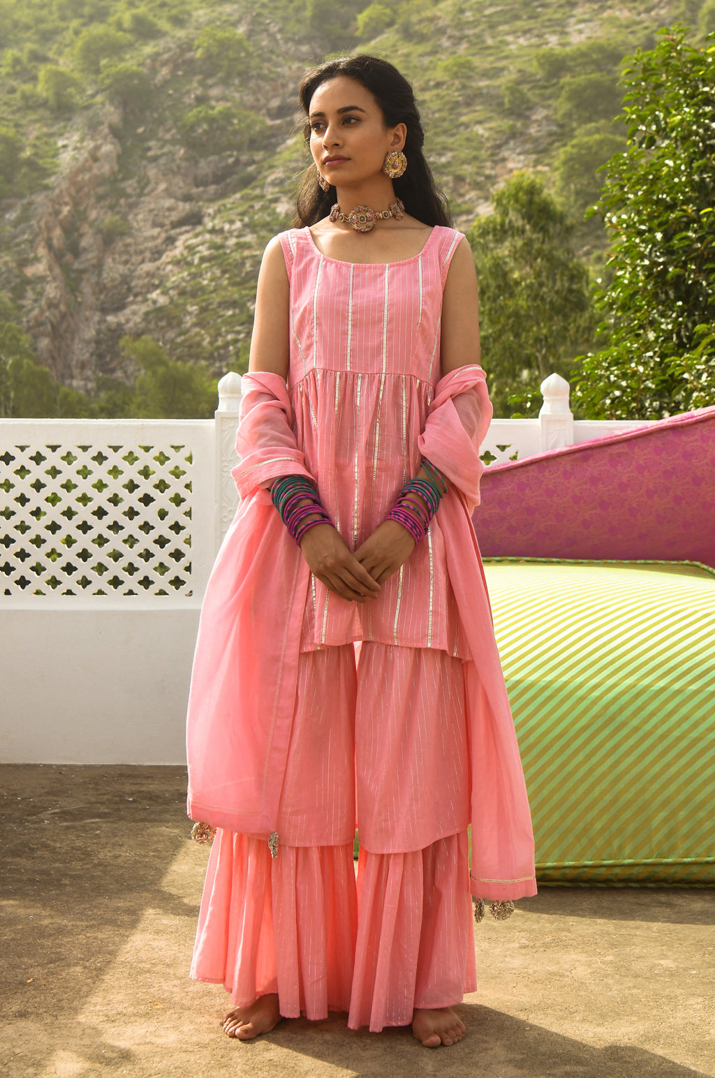 Kirik Pink Kurta-Sharara Set