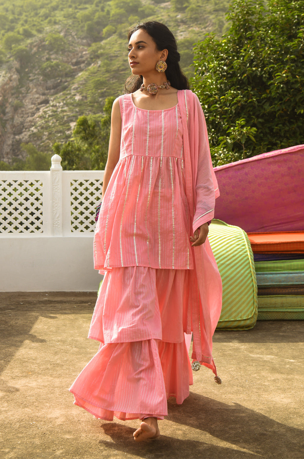 Kirik Pink Kurta-Sharara Set