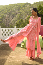 Load image into Gallery viewer, Kirik Pink Kurta-Sharara Set
