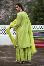 Load image into Gallery viewer, Moha Green Kurta-Skirt Set
