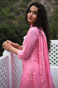 Neeru Pink Kurta-Skirt Set