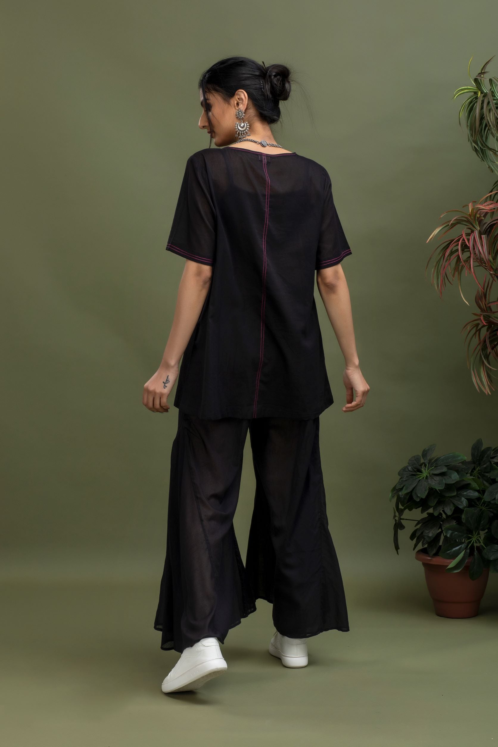 Cotton Asymmetrical Long Top