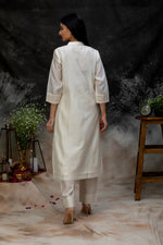 Load image into Gallery viewer, Handwoven Chanderi Checks Kurta with Hand Embroidery
