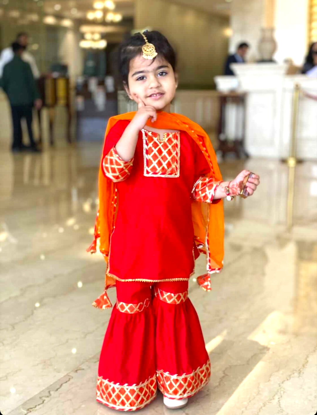 Red Sharara Set