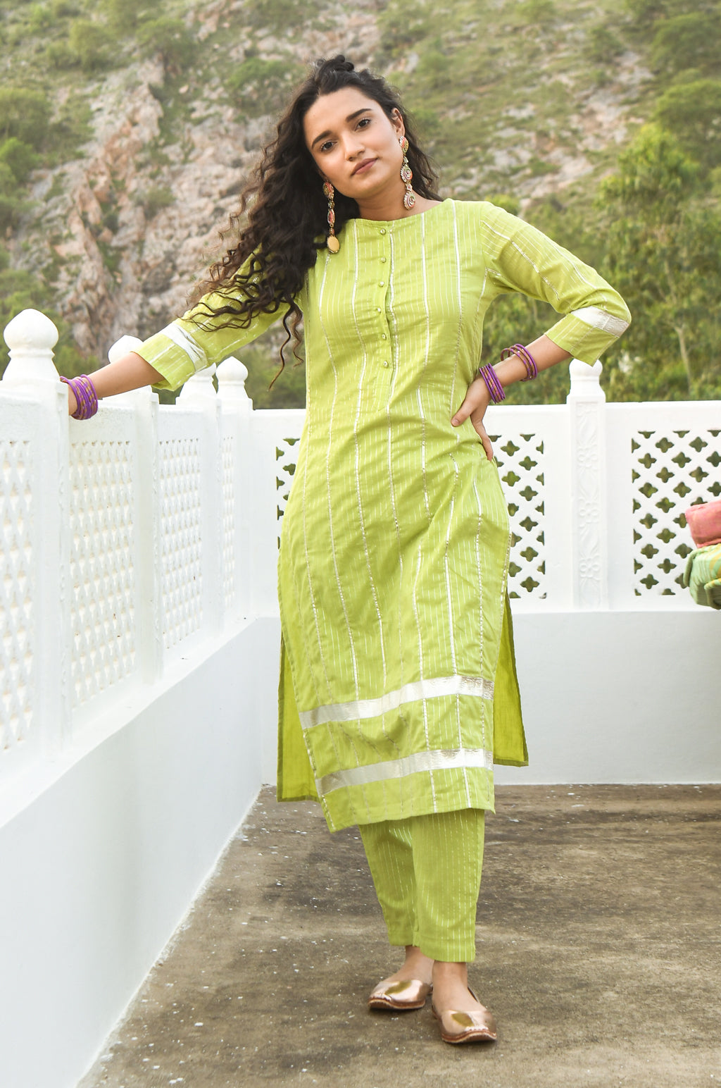 Suditi Green Kurta-Pant Set