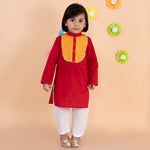 Load image into Gallery viewer, Red Cotton Kurta with White Pajama
