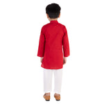 Load image into Gallery viewer, Red Cotton Kurta with White Pajama
