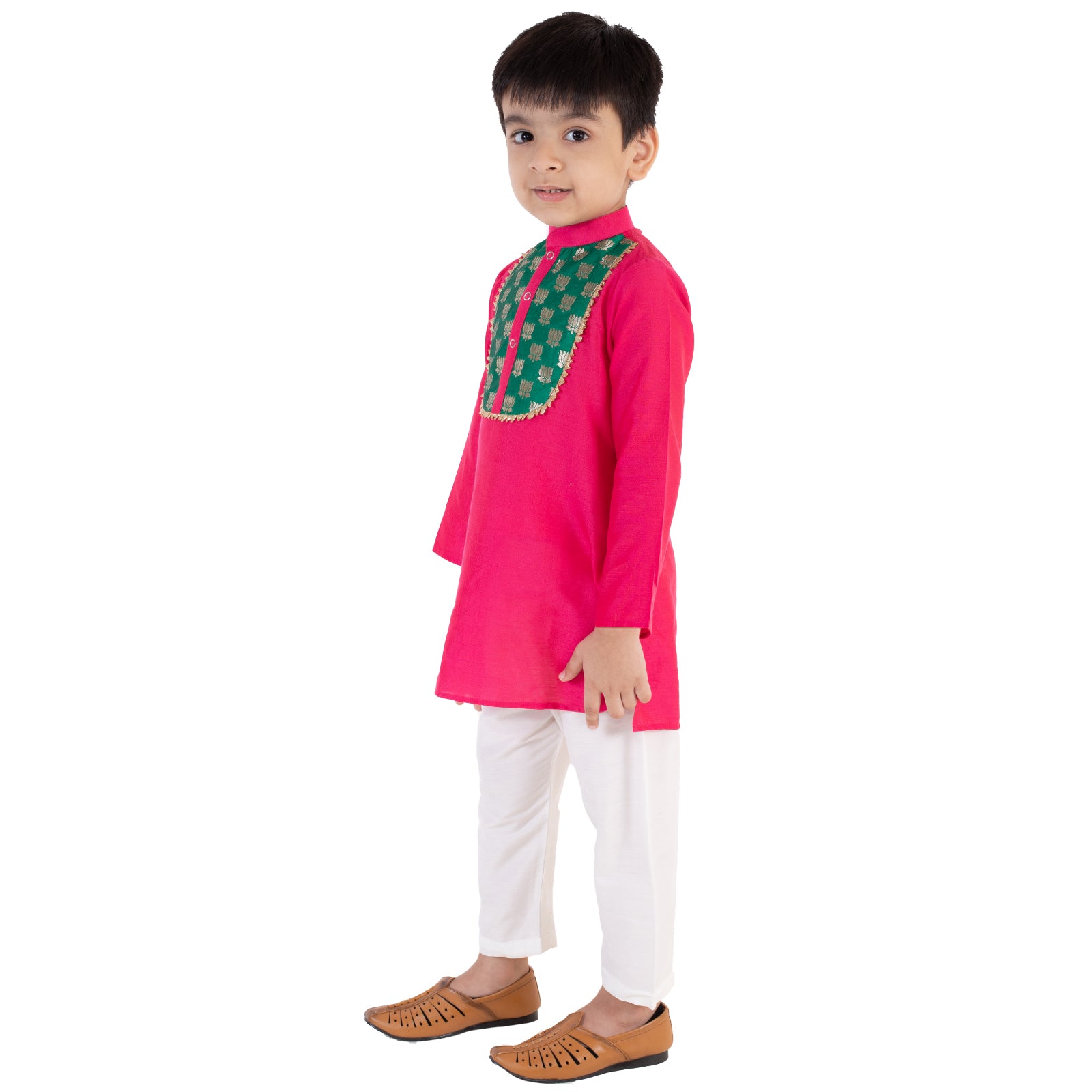 Pink Kurta with White Pajama