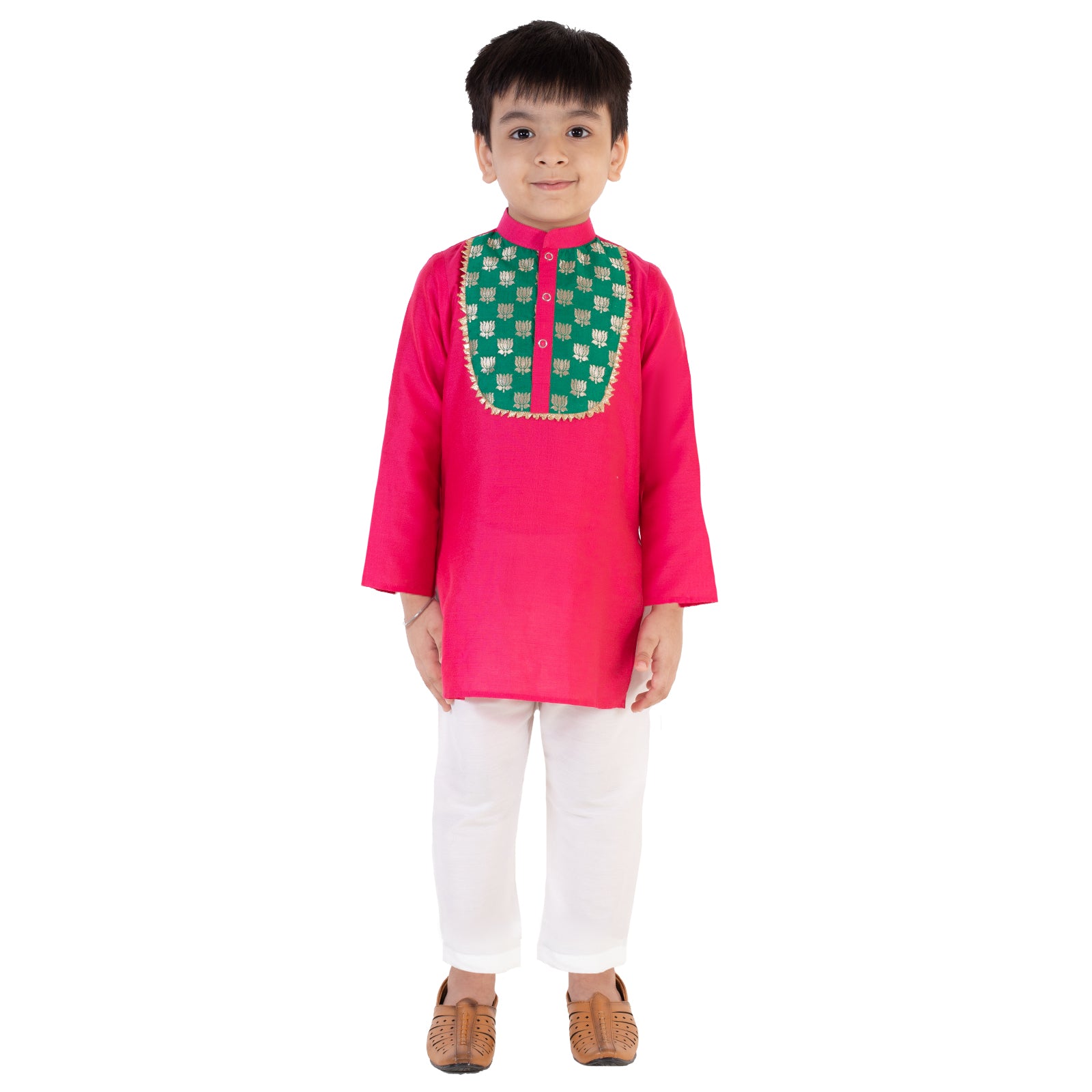 Pink Kurta with White Pajama