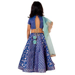 Load image into Gallery viewer, BLUE CHANDERI LEHNGA SET
