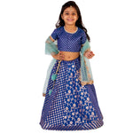 Load image into Gallery viewer, BLUE CHANDERI LEHNGA SET
