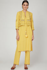 Load image into Gallery viewer, Sunset Jasmine jacket kurta pants set
