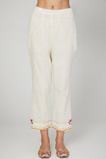 Load image into Gallery viewer, White lotus kurta pants set
