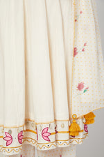 Load image into Gallery viewer, White lotus anarkali kurta pants set
