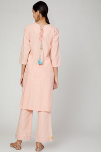 Pink sunset flower kurta pants set