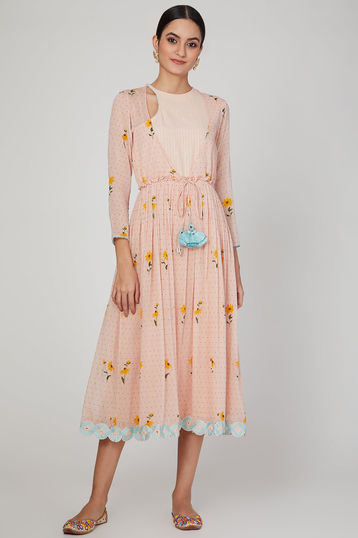 Pink sunset keyhole dress