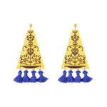 Load image into Gallery viewer, VINAYAKI HALDI INDIGO EARRINGS
