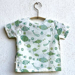 Load image into Gallery viewer, WHITEWATER KIDS UNISEX ORGANIC FISH PRINT TOP + MINT PANTS
