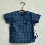 Load image into Gallery viewer, UNISEX ORGANIC INDIGO CHECK ANGARAKHA  + MATCHING PANTS
