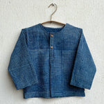 Load image into Gallery viewer, UNISEX ORGANIC INDIGO CHECK ANGARAKHA  + MATCHING PANTS
